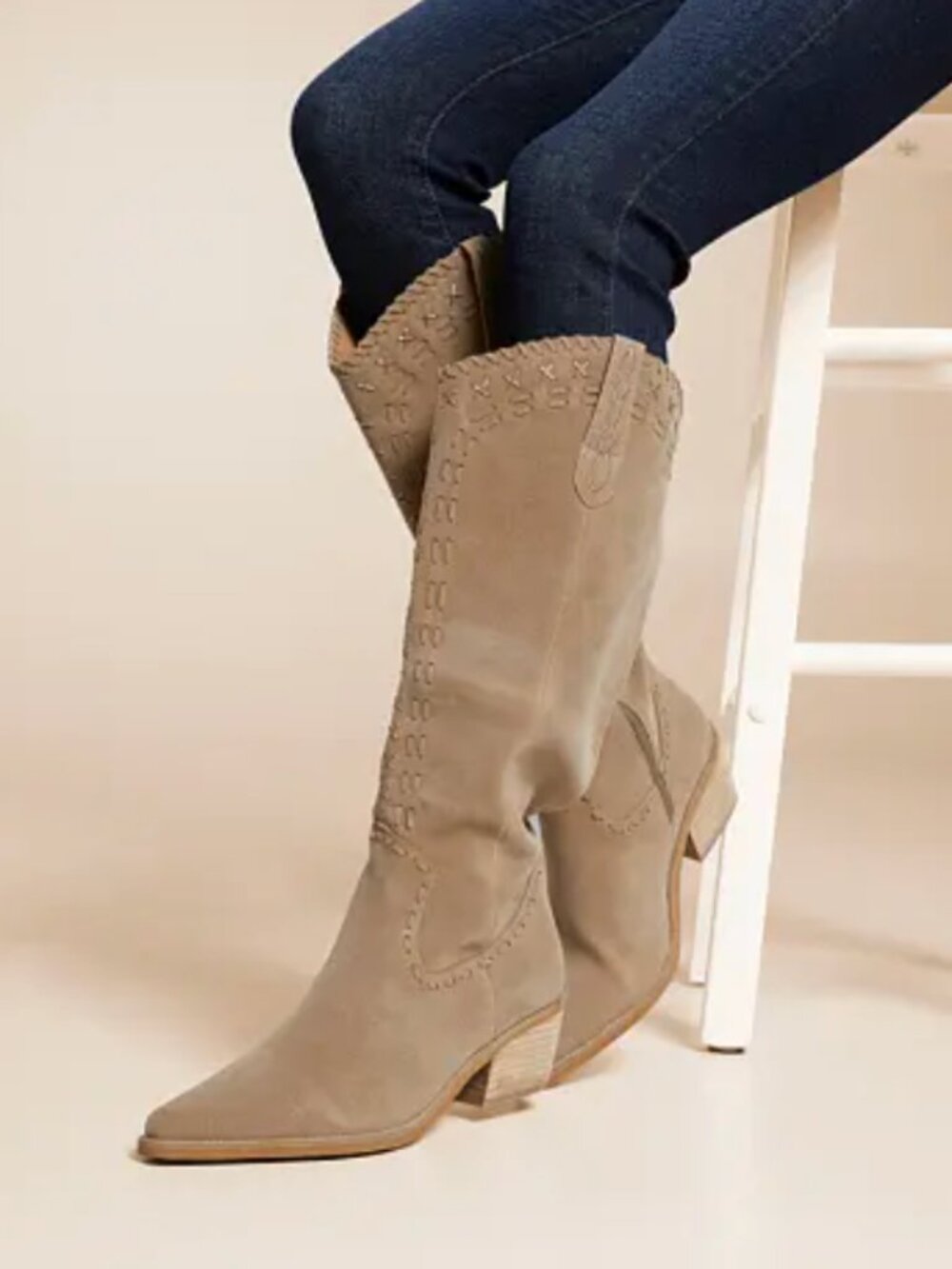 NEW Mi'im Alessia Taupe Western Boots Sz 6